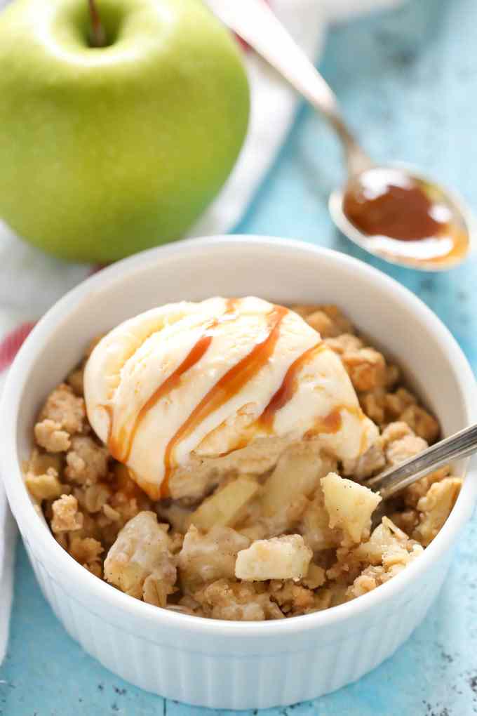 This Apple Crisp for Two is easy to make and a perfect small batch dessert for fall!