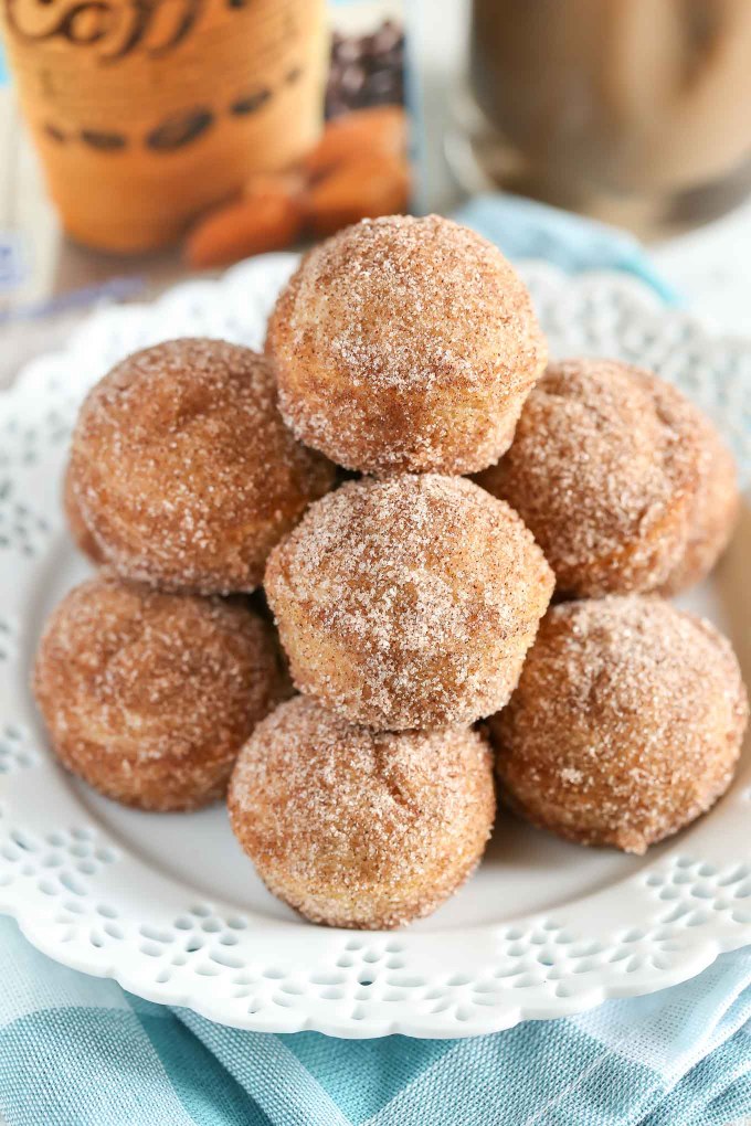 These Baked Cinnamon Sugar Donut Holes are easy to make and perfect for breakfast!