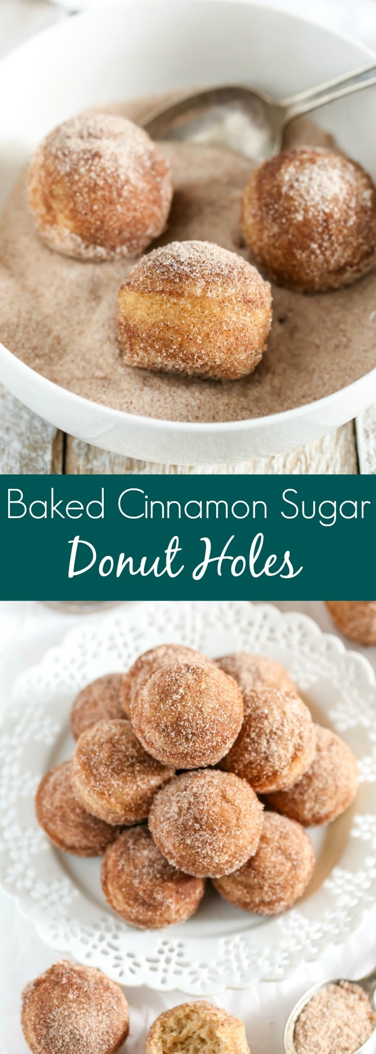 Baked Cinnamon Sugar Donut Holes Pinterest Collage