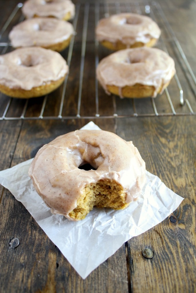 Baked Pumpkin Donut With Maple Cinnamon Glaze