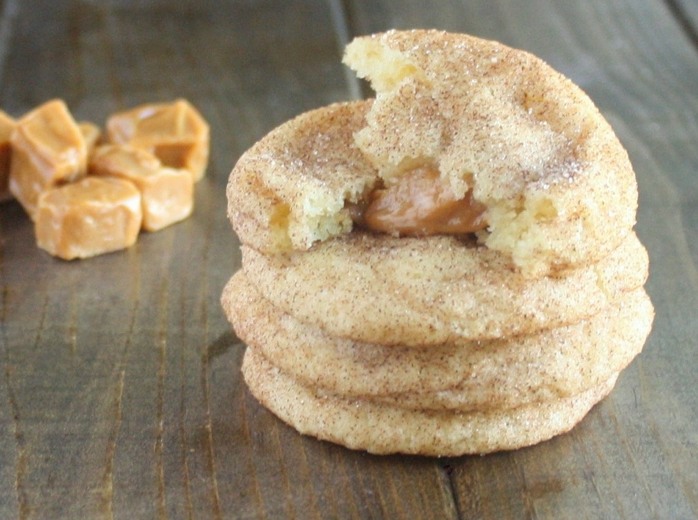 Caramel Stuffed Snickerdoodles