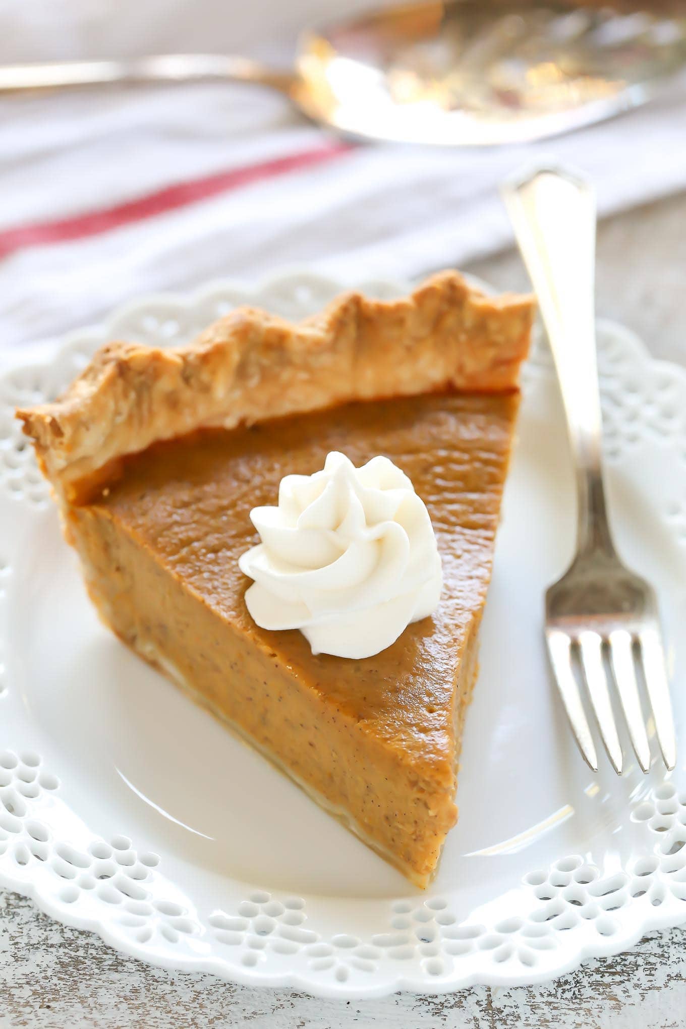 An easy recipe for Homemade Pumpkin Pie. This pumpkin pie recipe is perfect for the holidays!