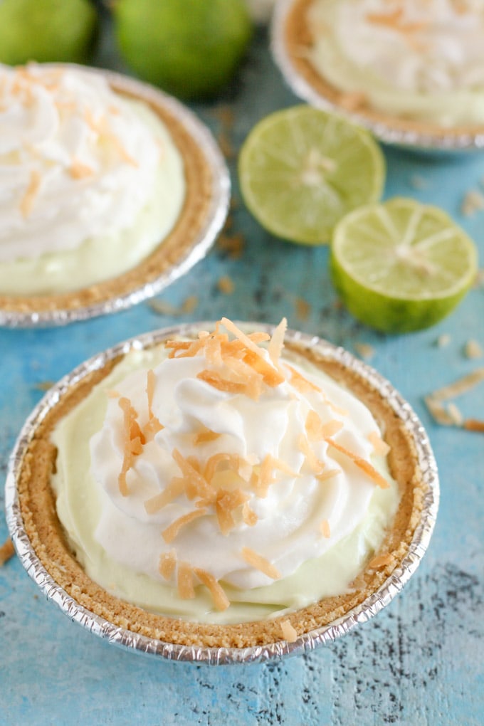 Mini Key Lime Greek Yogurt Cheesecake Pies