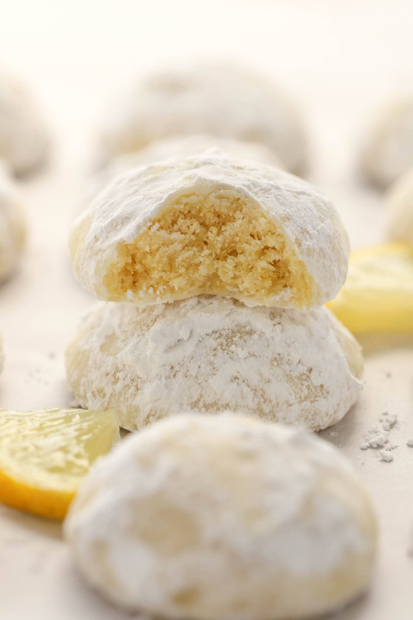 Buttery and tender lemon cookies rolled in powdered sugar. These Lemon Snowball Cookies are so easy to make, incredibly delicious, and they don't require any dough chilling!