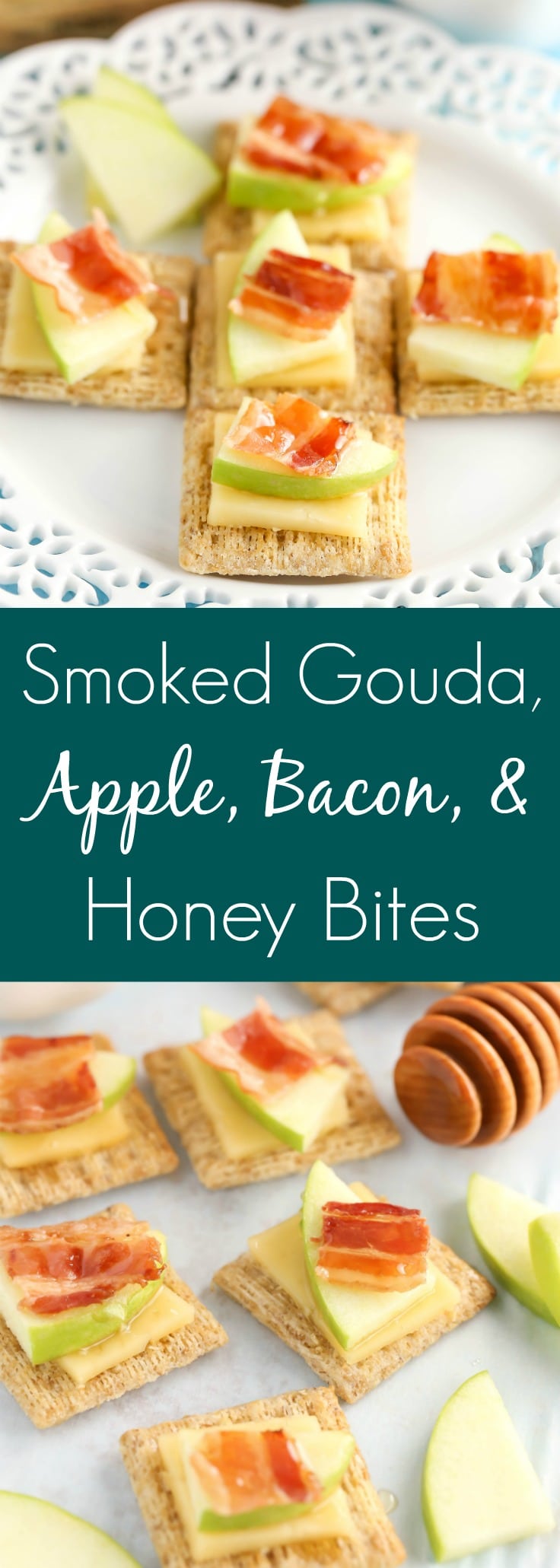 These Smoked Gouda, Apple, Bacon, and Honey Bites are a delicious and easy appetizer!