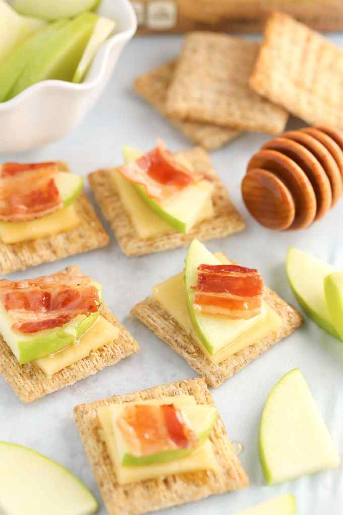 These Smoked Gouda, Apple, Bacon, and Honey Bites are a delicious and easy appetizer!