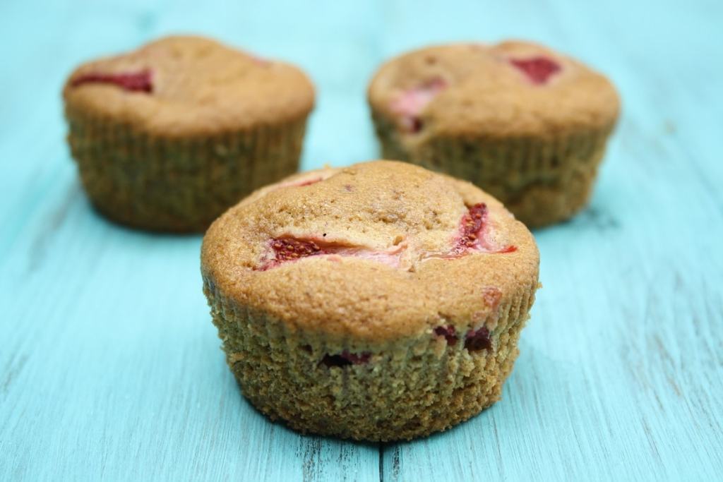 Whole Wheat Strawberry Muffins