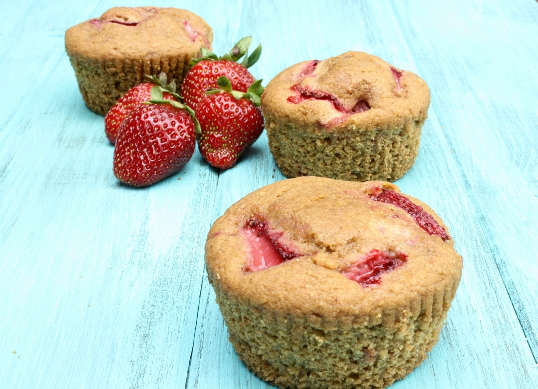 Whole Wheat Strawberry Muffins