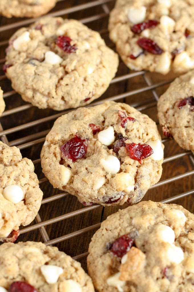 White Chocolate Cranberry Oatmeal Cookies